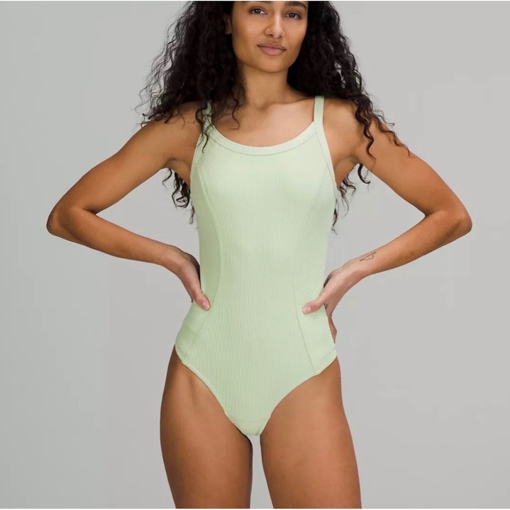 Lululemon Ribbed Yoga Bodysuit Creamy Mint Green - 8